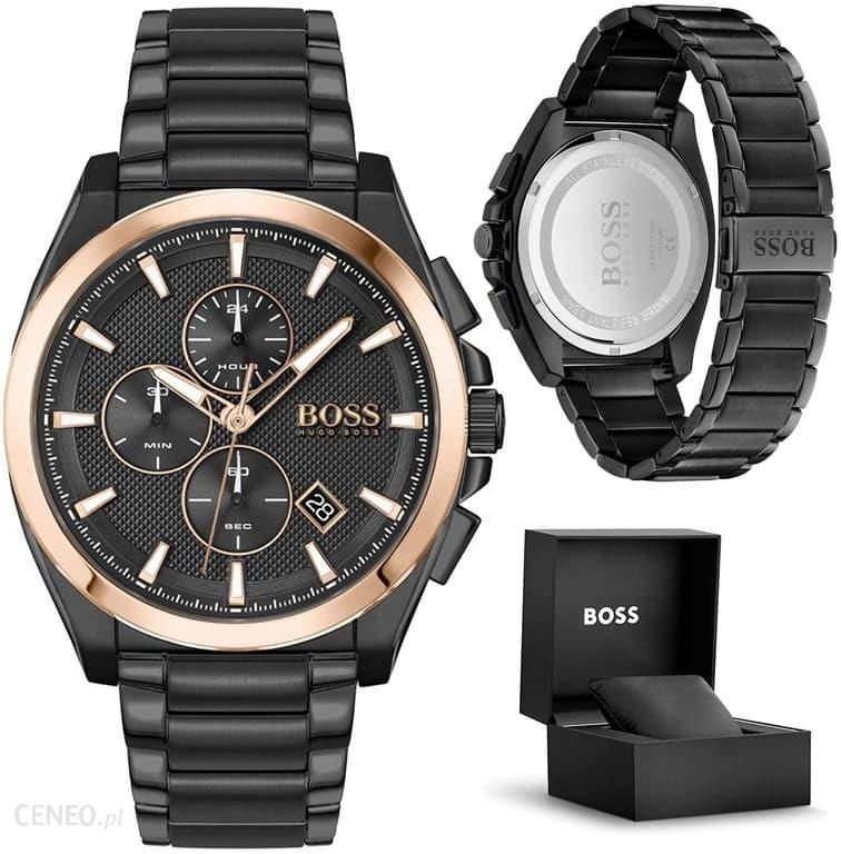 Hugo Boss Grandmaster Chronograph Black Dial Black Steel Strap Watch for Men - 1513885