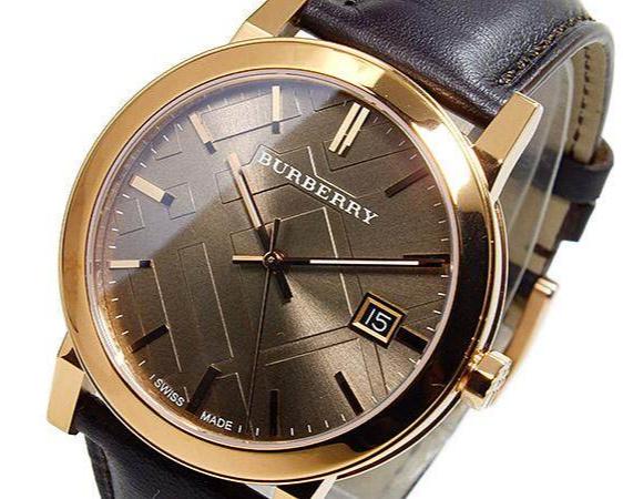 Burberry The City Brown Dial Brown Leather Strap Watch for Men - BU9013