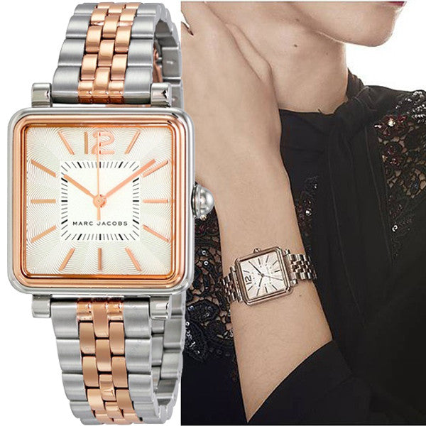 Marc Jacobs Vic Silver Dial Two Tone Stainless Steel Strap Watch for Women - MJ3463