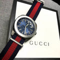 Gucci Quartz Blue Dial Two Tone Nylon Strap Watch For Men - YA142304