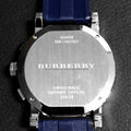 Burberry City Sport Chronograph White Dial Blue Rubber Strap Watch For Men - BU9808