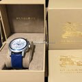 Burberry City Sport Chronograph White Dial Blue Rubber Strap Watch For Men - BU9808