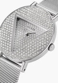 Guess Iconic Diamonds Silver Dial Silver Mesh Bracelet Watch For Women - GW0477L1