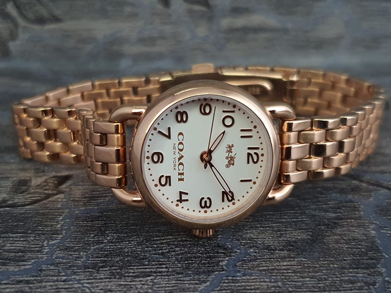 Coach Delancey White Dial Rose Gold Steel Strap Watch for Women - 14502242