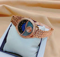 Michael Kors Lauryn Blue Dial Rose Gold Steel Strap Watch for Women - MK3723