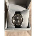 Calvin Klein Minimal Black Dial Black Leather Strap Watch for Men - K3M211C4