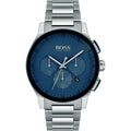 Hugo Boss Peak Chronograph Blue Dial Silver Steel Strap Watch for Men - 1513763