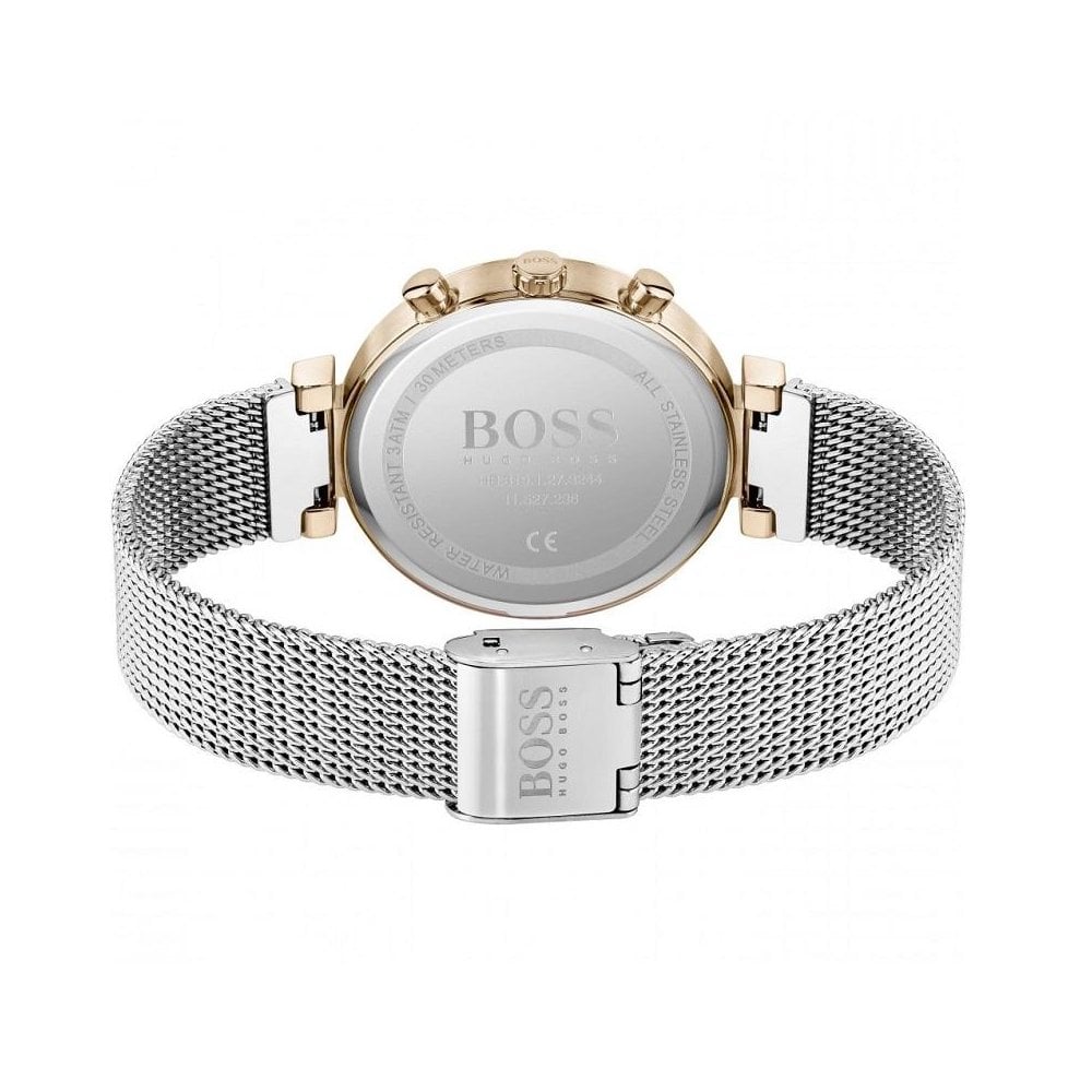 Hugo Boss Flawless Silver Dial Silver Mesh Bracelet Watch for Women -1502551