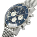 Breitling Superocean Heritage B01 Chronograph 44 Blue Dial Silver Mesh Bracelet Watch for Men - AB0162161C1A1