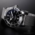 Breitling Superocean Heritage B20 Automatic 46 Black Dial Silver Mesh Bracelet Watch for Men - AB2020121B1A1