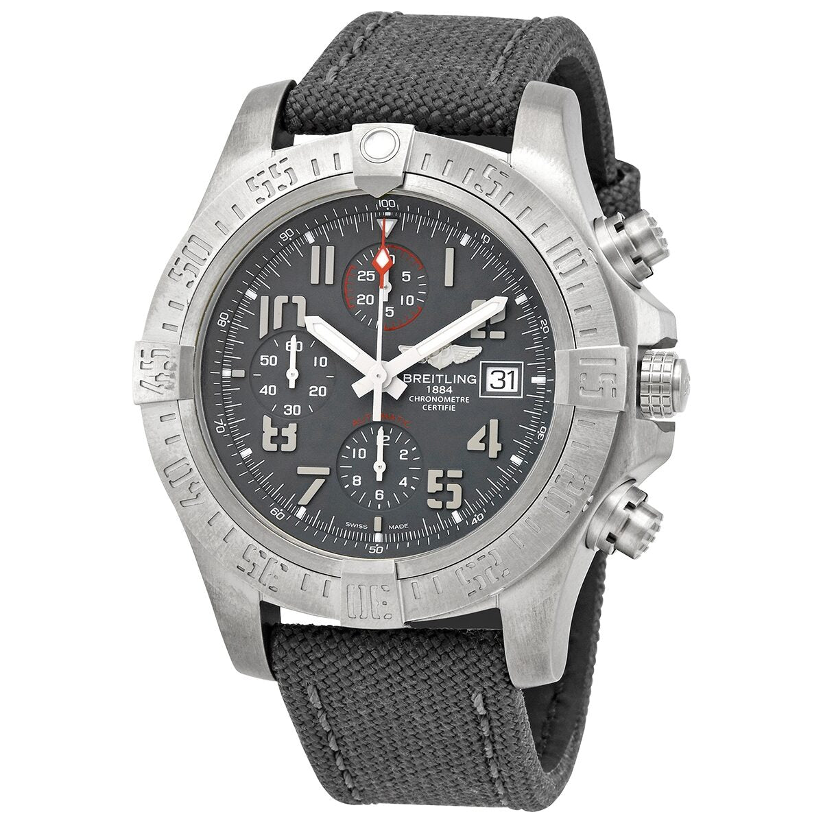 Breitling Avenger Bandit 45mm Anthracite Dial Black Nylon Strap Watch for Men - E13383101M1W1