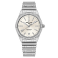 Breitling Chronomat Automatic 36 Diamonds White Dial Silver Steel Strap Watch for Women - A10380591A1A1