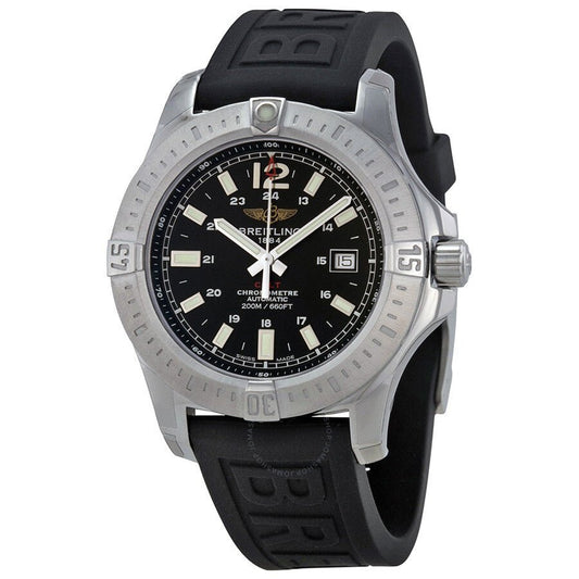 Breitling Colt Automatic 44mm Black Dial Rubber Strap Mens Watch - A1738811/BD44/152S