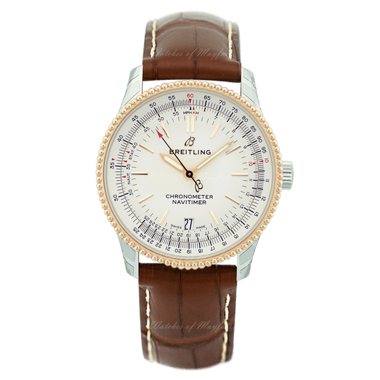 Breitling Navitimer Automatic 38mm Leather Strap Mens Watch - A17325211G1P1