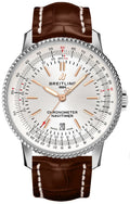 Breitling Navitimer 1 Automatic 41mm White Dial Brown Leather Strap Mens Watch - A17326211G1P1