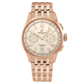 Breitling Premier B01 Chronograph 42 White Dial Rose Gold Steel Strap Watch for Men - RB0145371G1R1