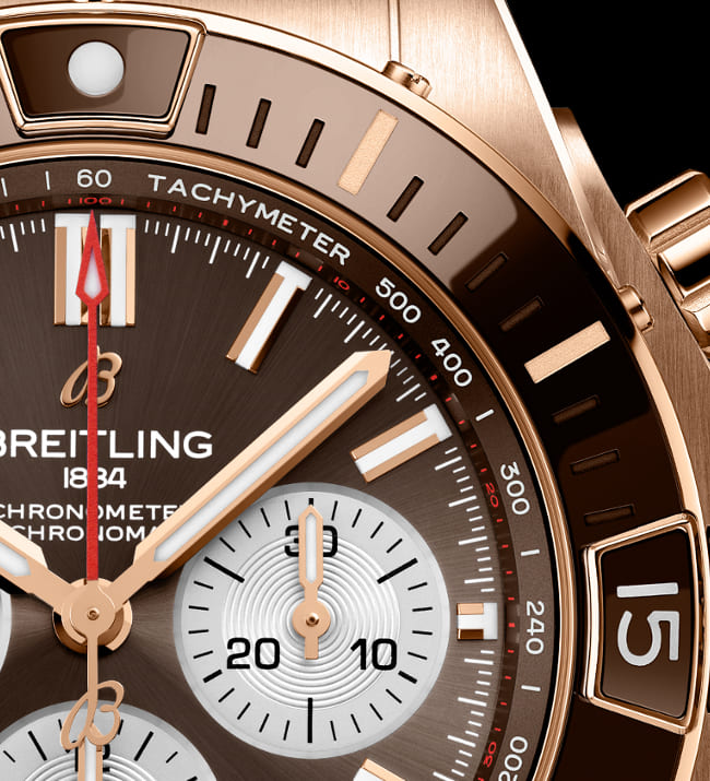 Breitling Super Chronomat B01 44 Brown Dial Brown Rubber Strap Watch for Men - RB0136E31Q1S1