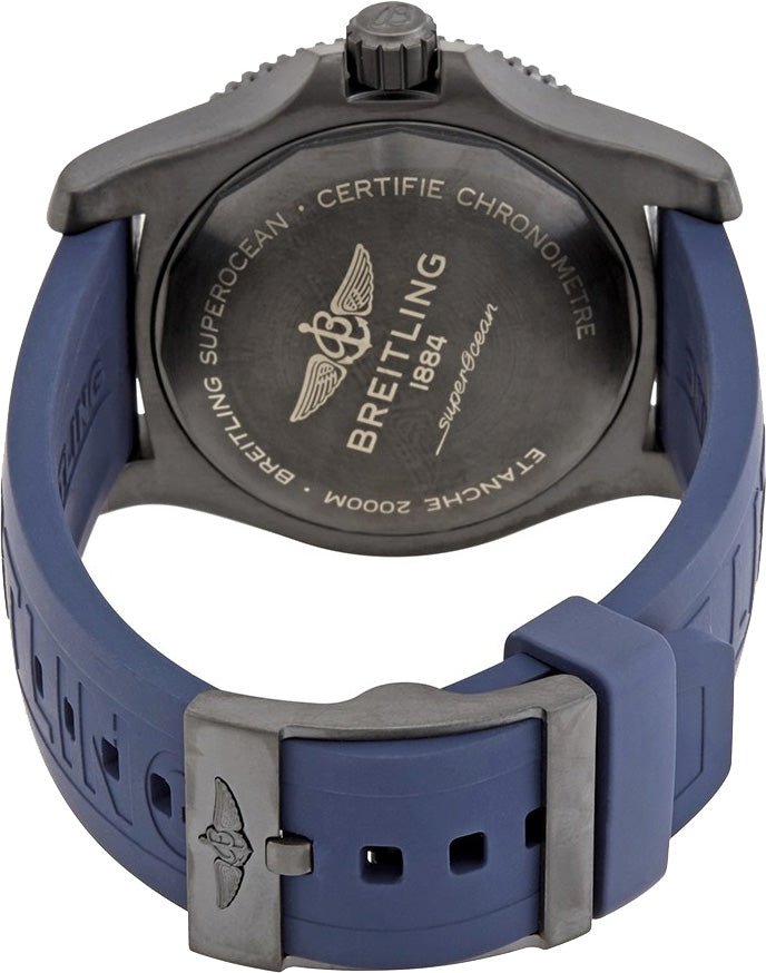 Breitling Superocean Automatic 46mm Blue Dial Blue Rubber Strap Watch for Men - M17368D71C1S1