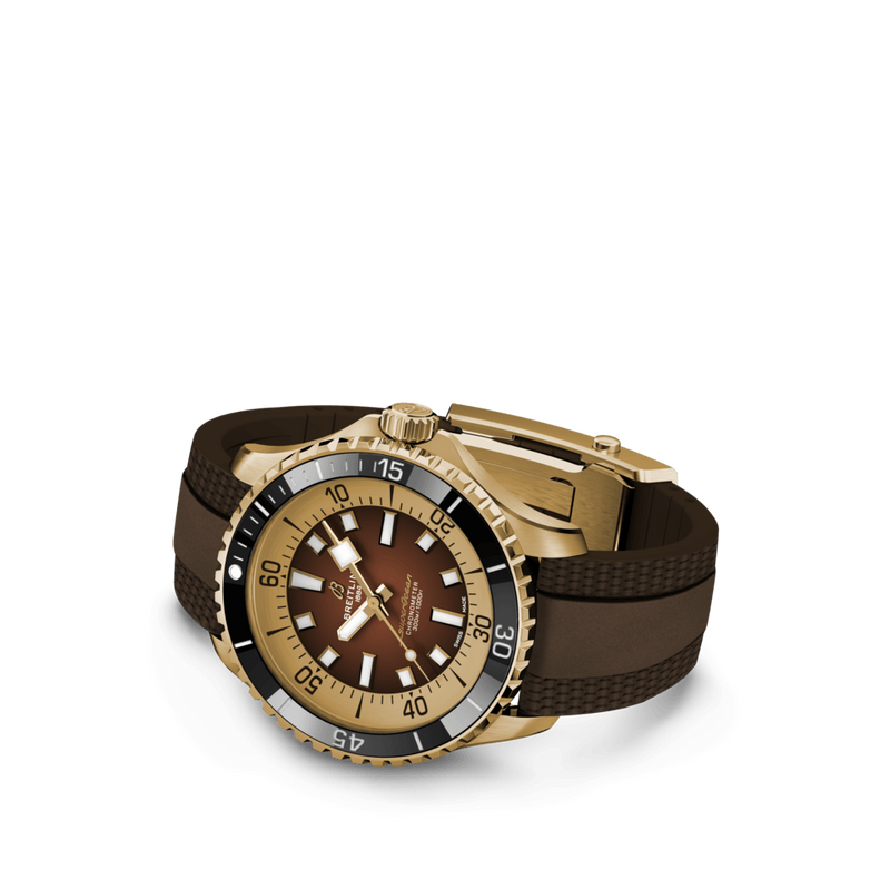 Breitling Superocean Automatic 44 Brown Dial Brown Rubber Strap Watch for Men - N17376201Q1S1