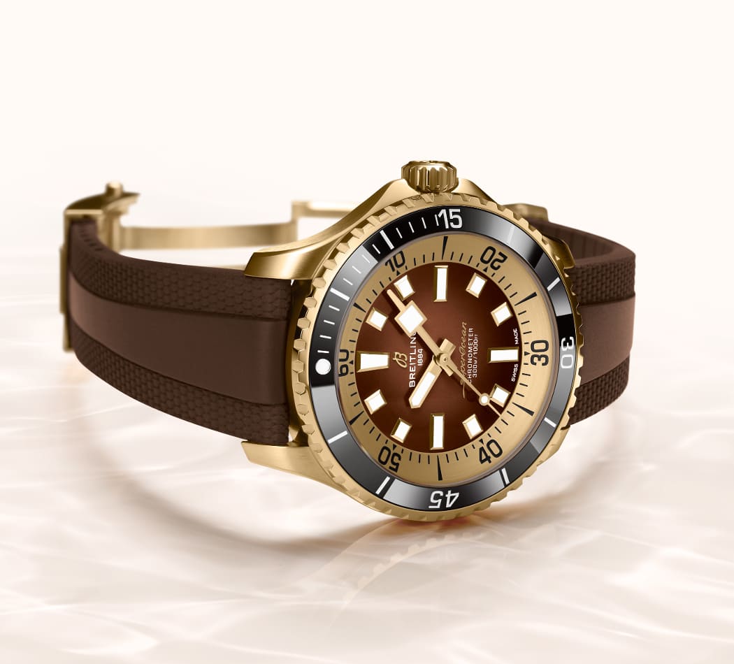 Breitling Superocean Automatic 44 Brown Dial Brown Rubber Strap Watch for Men - N17376201Q1S1