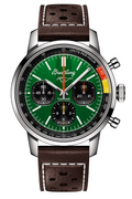 Breitling Top Time B01 Ford Mustang Green Dial Brown Leather Strap Watch for Men - AB01762A1L1X1