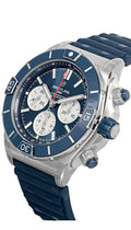 Breitling Super Chronomat B01 44 Blue Dial Blue Rubber Strap Watch for Men - AB0136161C1S1