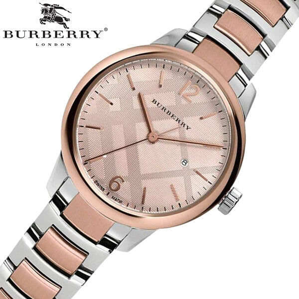 Burberry The Classic Rose Gold Dial Two Tone Stainless Steel Strap Watch for Women - BU10117