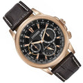 Citizen Eco Drive Calendrier Black Dial Brown Leather StrapWatch For Men - BU2023-12E