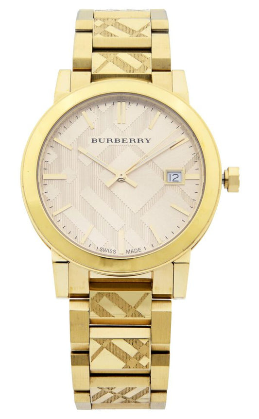 Burberry The City Gold Dial Gold Stainless Steel Strap Watch for Men - BU9038