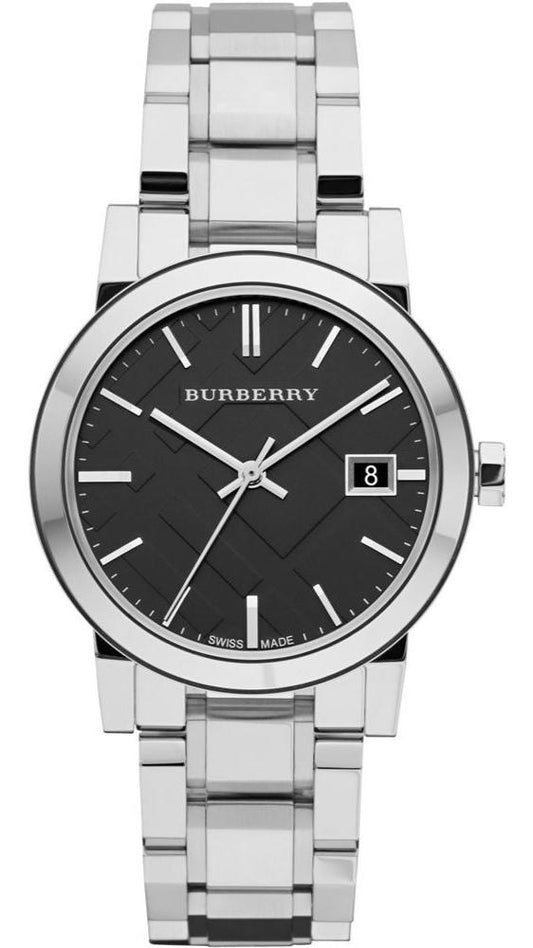 Burberry The City Black Dial Silver Steel Strap Watch for Women - BU9101