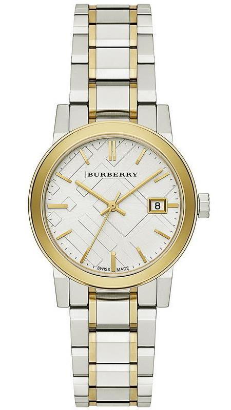 Burberry The City Silver Dial Two Tone Steel Strap Watch for Women - BU9115