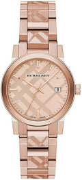 Burberry The City Rose Gold Dial Rose Gold Steel Strap Watch for Women - BU9235