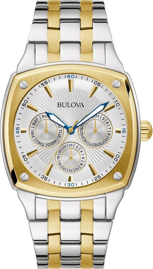 Bulova Classic Multi Function Silver Dial Two Tone Steel Strap Watch for Men - 98C142