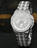 Bulova Crystal Collection Pave Crystals  Silver Dial Silver Steel Strap Watch for Men - 96C134