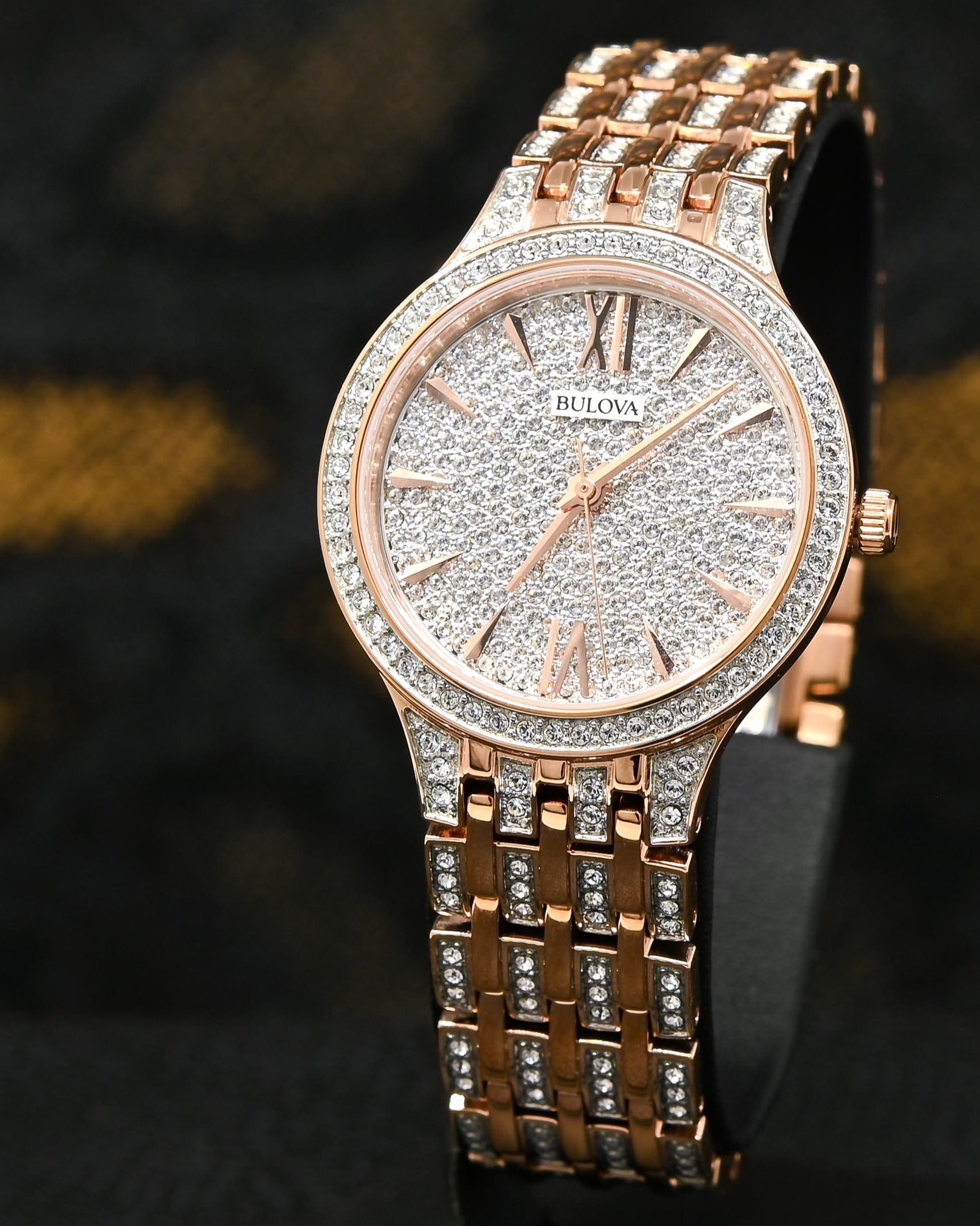 Bulova Crystal Collection Silver Crystals Dial Two Tone Steel Strap Watch for Women - 98L235