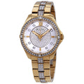 Bulova Crystal Collection Silver Crystal Dial Gold Steel Strap Watch for Women - 98L228