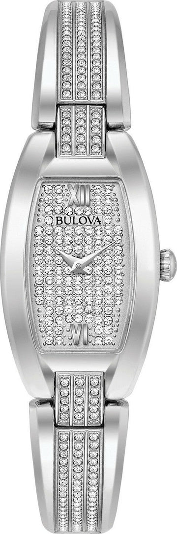 Bulova Crystal Collection Silver Dial Silver Steel Strap Watch for Women - 96L235