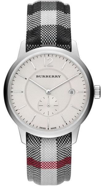 Burberry The Classic Silver Dial Horseferry Black Leather Strap Watch for Men - BU10002