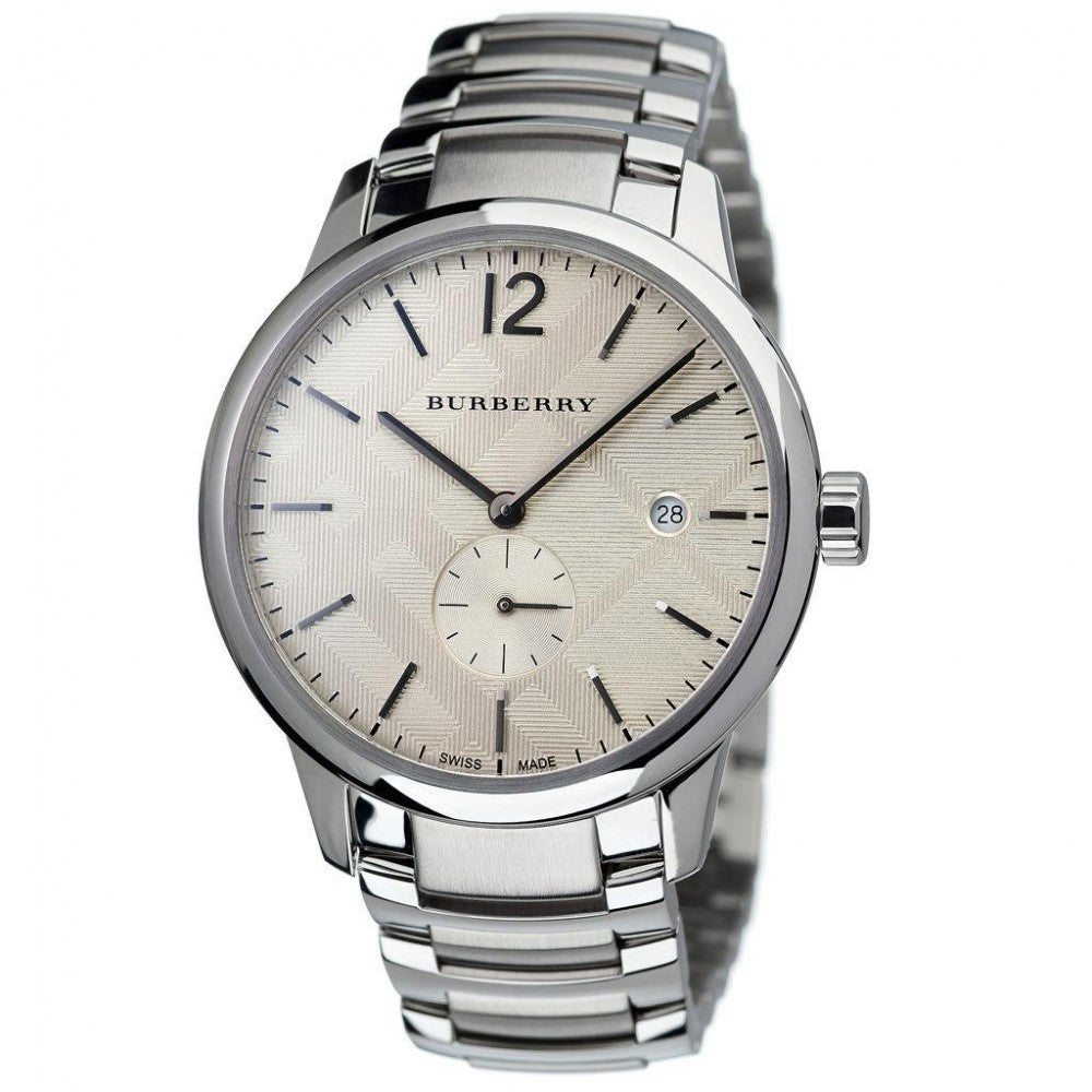 Burberry The Classic White Dial Silver Steel Strap Watch for Men - BU10004