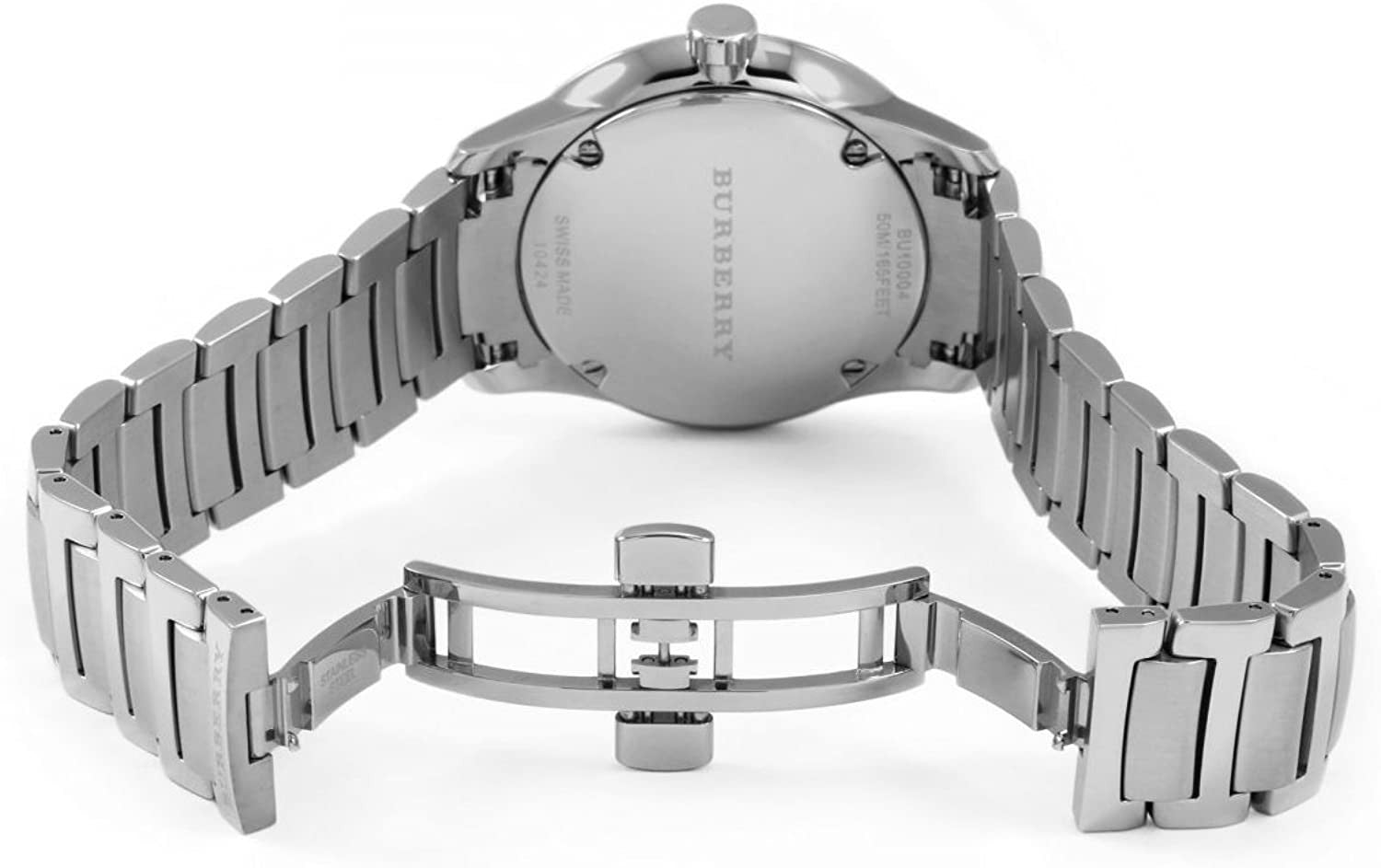 Burberry The Classic White Dial Silver Steel Strap Watch for Men - BU10004