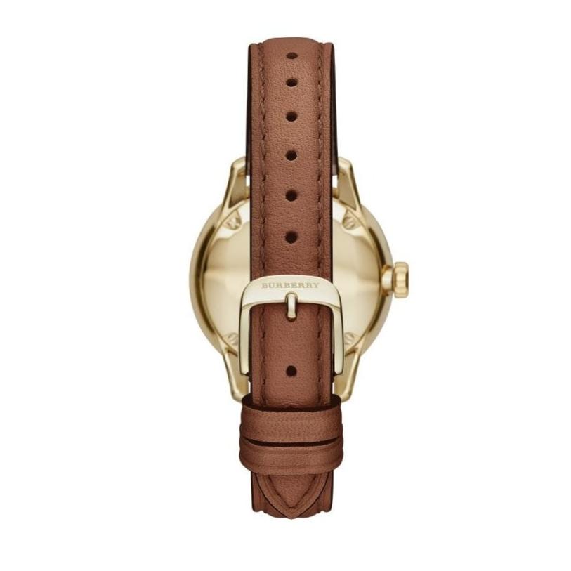 Burberry The Classic Champagne Dial Brown Leather Strap Watch for Women - BU10101