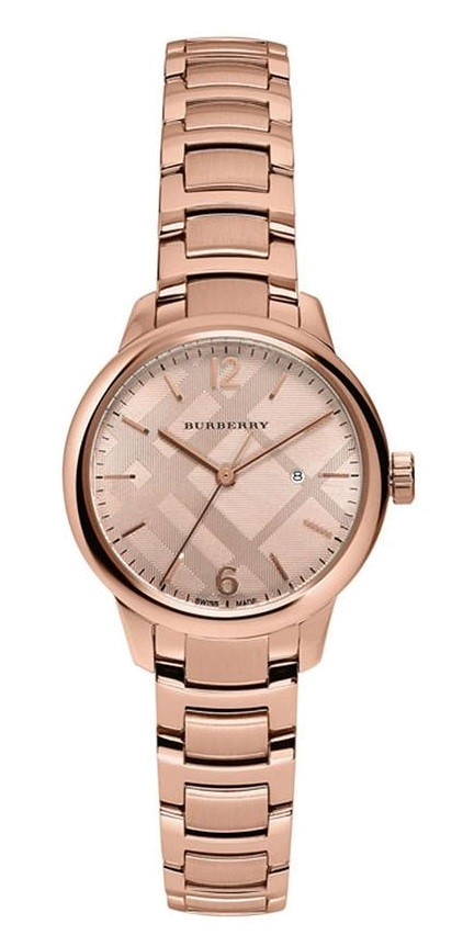 Burberry The Classic Rose Gold Dial Rose Gold Stainless Steel Strap Watch for Women - BU10116