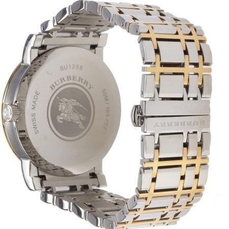 Burberry Heritage White Dial Two Tone Steel Strap Watch for Men - BU1358