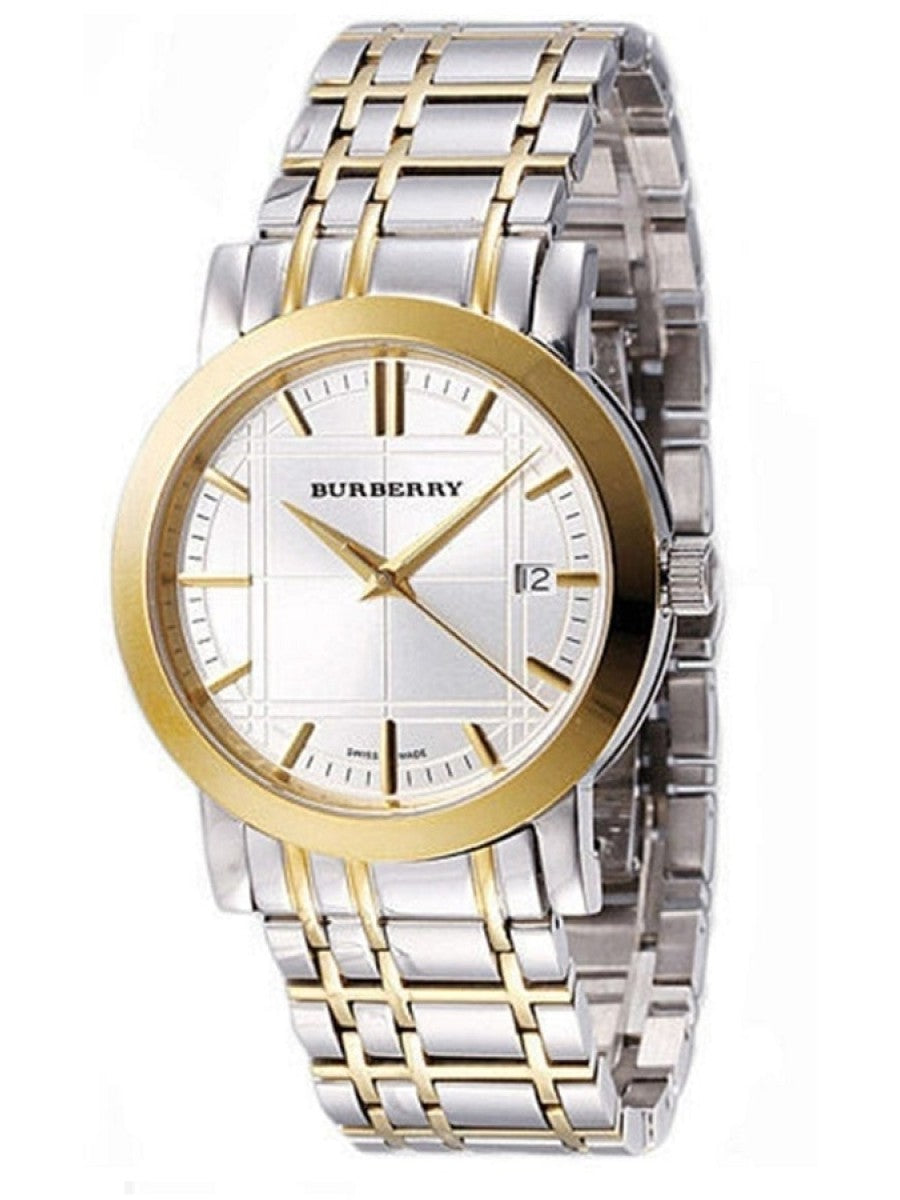 Burberry Heritage White Dial Two Tone Steel Strap Watch for Men - BU1358