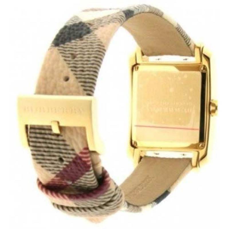 Burberry Nova Gold Dial Dial Beige Leather Strap Watch for Women - BU1582