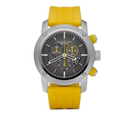 Burberry Sport Chronograph Grey Dial Yellow Rubber Strap Watch for Men - BU7712