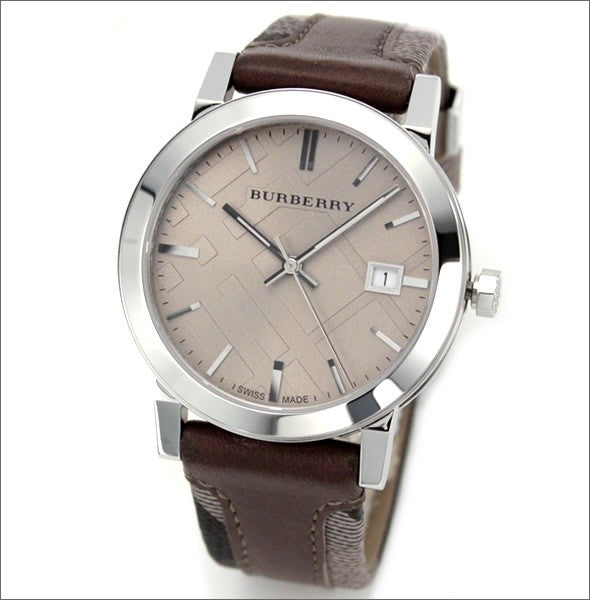 Burberry The City Beige Dial Brown Leather Strap Watch for Men - BU9020