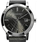 Burberry Heritage Grey Dial Black Leather Strap Watch for Men - BU9024