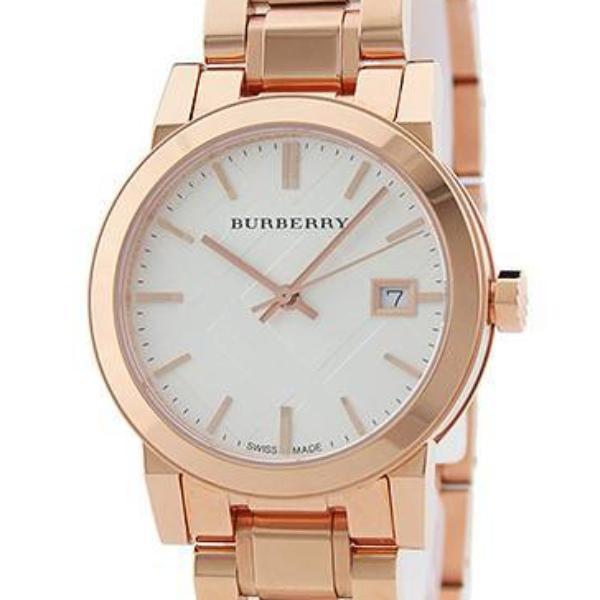 Burberry The City White Dial Rose Gold Steel Strap Watch for Women - BU9104