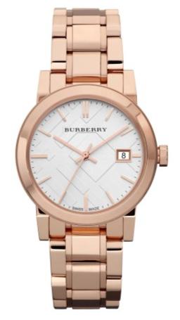 Burberry The City White Dial Rose Gold Steel Strap Watch for Women - BU9104